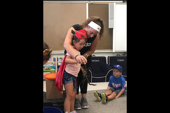 woman with a student